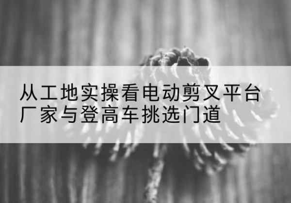 武乡电动剪叉升降平台厂家-从工地实操看电动剪叉平台厂家与登高车挑选门道